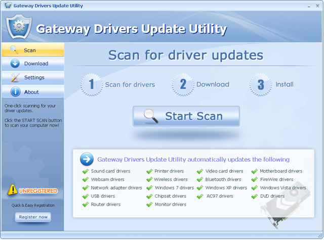 Update your Gateway Laptop drivers automatically.